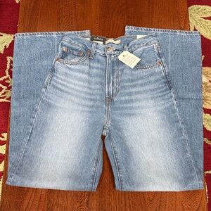 Levi’s Ribcage Wide Leg Classic Blue Denim Jeans 25x32